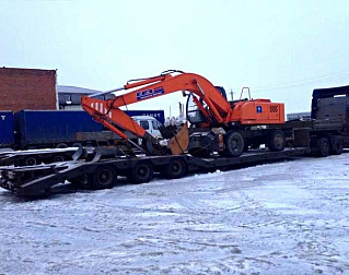 Трал корыто с задним заездом 3 оси 35 тонн 14 м